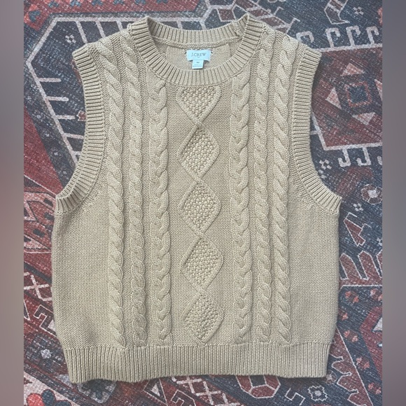 J. Crew Tops - J. Crew Beige Cable Knit Sweater Vest